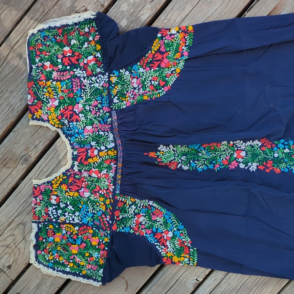 Vintage Mexican Embroidery Dress